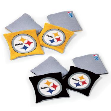 Imagem de Wild Sports NFL Pittsburgh Steelers pacote com 8 sacos de feijão dupla face, cor da equipe