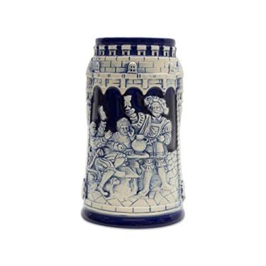 Imagem de Caneca de cerveja azul Cobalto gravada Festivo Castelo Alemão colecionável