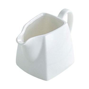 Imagem de Sizikato Jarra delicada de porcelana branca pura com alça, 236 ml