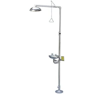 Imagem de Lava-olhos E Estação De Chuveiro De Emergência 2 Em 1, Chuveiro De Emergência Combinado Com Sistema De Lavagem Dos Olhos Para Primeiros Socorros, Aço Inoxidável 304 + Sinal De Lavagem Dos Olhos, I