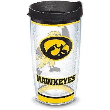 Imagem de Tervis O copo isolado com parede tripla University of Iowa UI Hawkeyes mantém as bebidas frias e quentes, 590 ml - aço inoxidável, blackout