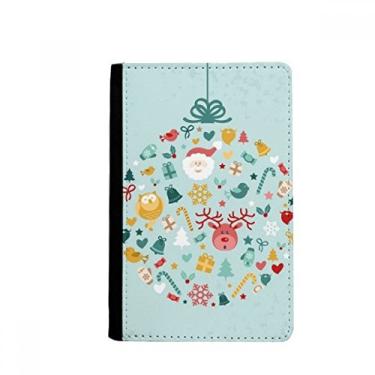 Imagem de Carteira de Natal Papai Noel Alce Árvore Azul Porta Passaporte Notecase Burse Capa Cartão Bolsa, Multicolor