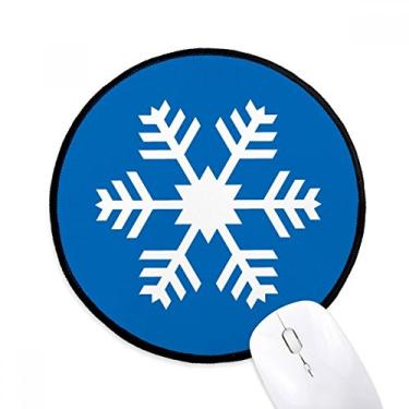 Imagem de Tapete de mouse para computador com contorno de floco de neve azul para esportes de inverno