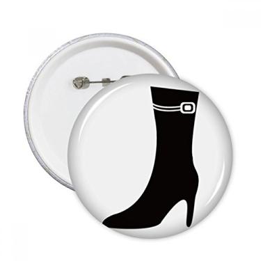 Imagem de Simple Graphics — Emblema de botão de decoração com salto alto preto e alfinetes redondos, 5 peças