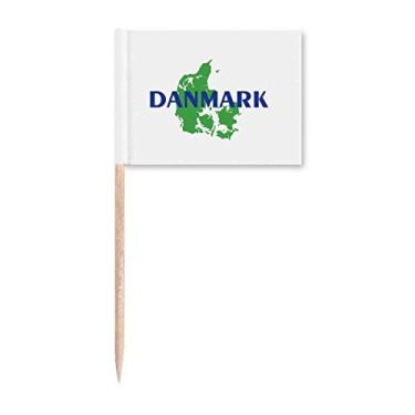 Imagem de Contos de Fadas Europeus Mapas da Dinamarca Bandeiras de Palito de Dente Marcador Topper Decoração de Festa