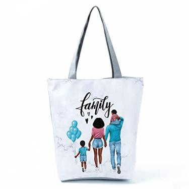 Imagem de Bolsas femininas afro douradas impressas bolsa de ombro moda bonita bolsa de compras ecológica portátil bolsa de praia de alta capacidade, Hl3033