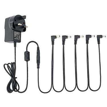 Imagem de Musiclily Pro Padrão UK Adaptador de Fonte de Energia DC 9V com Cabo 5 Vias Daisy Chain e Cabo Polaridade Reversa para Pedal de Guitarra