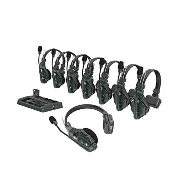 Imagem de Hollyland Solidcom C1 8-pessoas Sistema de Headset Sem Fio 8-Utilizadores Full Duplex 1100ft Comunicação em Equipe Headset de um Ouvido em Grupo, 1 Mestre & 7 Headsets Remotos