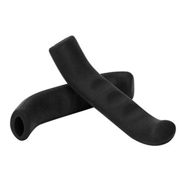 Imagem de 1 par de capas macias para guidão de bicicleta, cabo de freio de bicicleta preto, silicone antiderrapante capas de alavanca de freio para bicicleta de montanha, engrenagem fixa, bicicleta dobrável (preto)