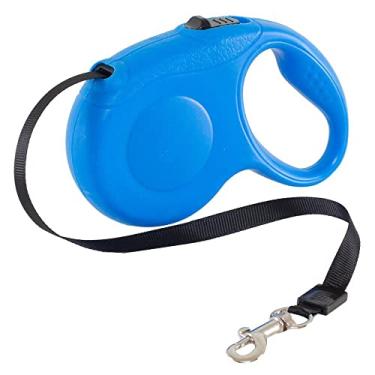 Imagem de Coleira Guia 3mts Retrátil Regulável Cães Cachorro Pets Azul