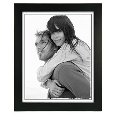 Imagem de Malden 20 x 25 cm moldura ampla de madeira real, vidro real - preto