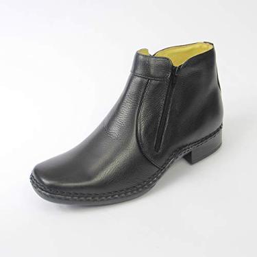 Imagem de botina semi social masculina em legitimo couro bovino tipo floater 36/45 (44, floater preto)