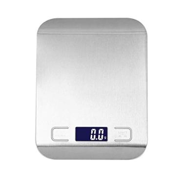 Imagem de balanças de cozinha digitais, balanças de cozinha balanças de cozinha com pesagem digital de aço inoxidável e elegantes balanças de alimentos com design ultrafino, prata