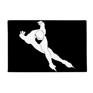 Imagem de DIYthinker Tapete de patinação preta para esportes de inverno, tapete antiderrapante para porta de banheiro