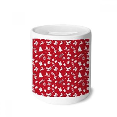 Imagem de DIYthinker Presente de alce de floco de neve de Natal chapéu de trenó caixa de dinheiro caixa de moedas de cerâmica presente de cofrinho