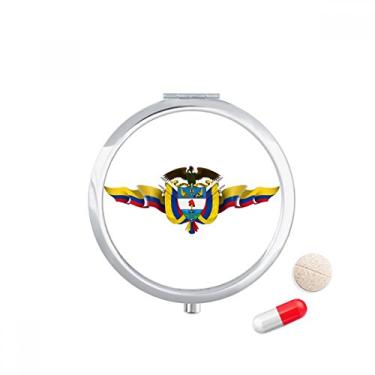Imagem de Porta-comprimidos com emblema nacional da bandeira da Colômbia da América Caixa de armazenamento de medicamentos Dispensador de recipiente