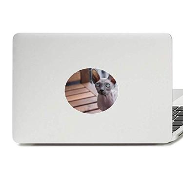 Imagem de Adesivo de notebook com emblema de vinil para fotografia de gato com orelhas grandes de animal