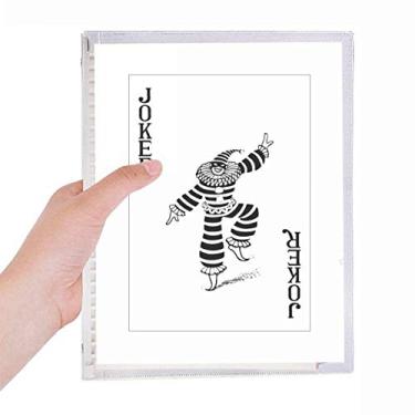 Imagem de Caderno com estampa de cartas de baralho Coringa preto, folhas soltas, diário recarregável, papelaria