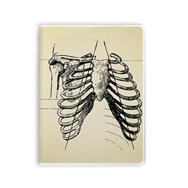 Imagem de Caderno de esqueleto humano canelado com capa de chiclete diário capa macia