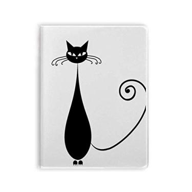 Imagem de Caderno de capa macia adorável para amantes de gatos com silhueta de animal