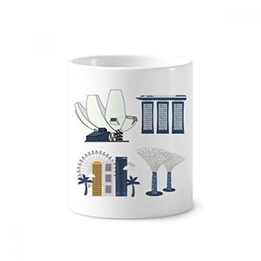 Imagem de Suporte para caneta de escova de dentes Singapura com pontos famosos