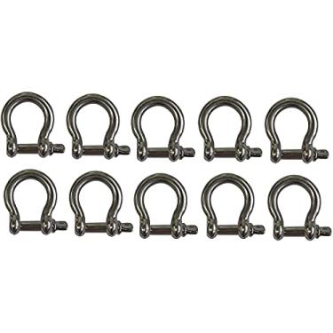Imagem de MarineNow Manilha de arco de aço inoxidável 316 para âncora, reboque, recuperação off-road (10 mm (3/8"), pacote com 10
