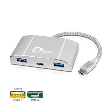 Imagem de SIIG Hub USB C com carregamento PD, 3 portas USB 3.0 e porta de carregamento tipo C para HP, Chromebook, MacBook e mais