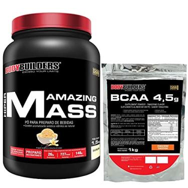 Imagem de Kit Hipercalórico Amazing Mass 1,5Kg + BCAA 4.5 1kg - Bodybuilders Sabor Baunilha
