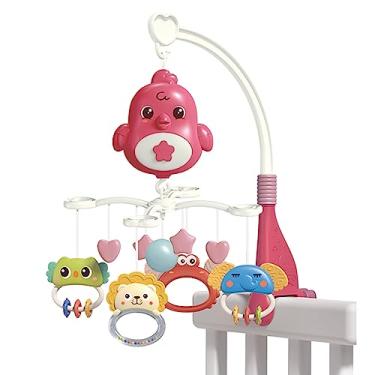 Imagem de CIADAZ Móbile fofo para berço com projeção de estrela musical Brinquedos rotativos pendurados Brinquedos para berço de bebê 20 canções de ninar Decoração de cama infantil para meninos meninas