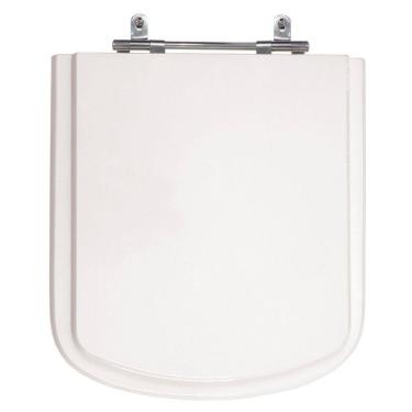 Imagem de Assento Sanitário Debba Branco Tampa para Vaso Roca de Madeira Laqueada 