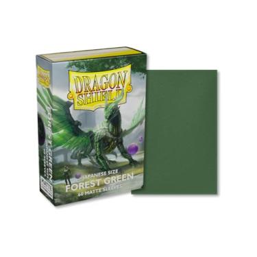 Imagem de Dragon Shield Sleeve Japones Small Matte Forest Green Verde YuGiOh Naruto Vanguard Card Game RPG TCG Jogo de Tabuleiro