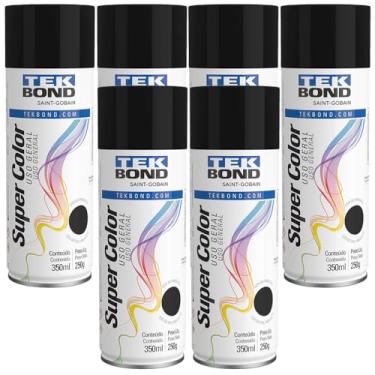 Imagem de Kit 6 Un. Tinta Spray Uso Geral 350ml Preto Fosco Tekbond