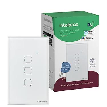 Imagem de Interruptor Touch Inteligente Compatível Com Alexa Com 3 Teclas EWS 1003 Branco Intelbras
