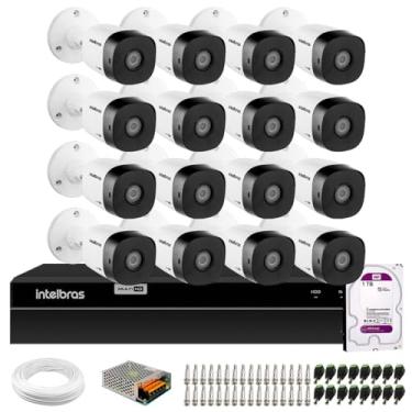 Imagem de Kit 16 Câmeras Intelbras Vhd 1230 B Full Hd 1080p Bullet Visão Noturna de 30 metros Ip67 + Dvr Intelbras Mhdx 1216 Full Hd 16 Canais Multi Hd + Hd 1tb