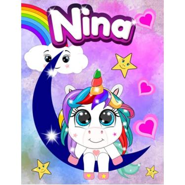 Imagem de Quaderno con Baby Unicorno - Nina: Quadernone a quadretti con Unicorni ed Arcobaleno per Bambine - Le Pagine sono numerate con quadretti da 5mm e ... Notebook per scrivere e fare i compiti