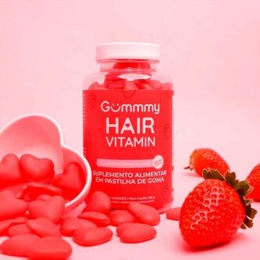Imagem de Suplemento Alimentar Gummy Hair Vitamin Morango Do Amor - 60 Unidades