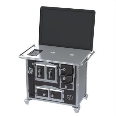 Imagem de Fogao a Lenha Venax n 2 Imperador Chapa de Aluminio Preto