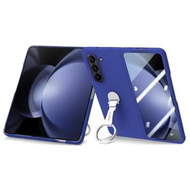 Imagem de Capa protetora para telefone Capa fina compatível com Samsung Galaxy Z Fold 5 com protetor de tela externo e suporte anti-queda capa traseira ultrafina e rígida para PC Capas para celular (Size : Blu