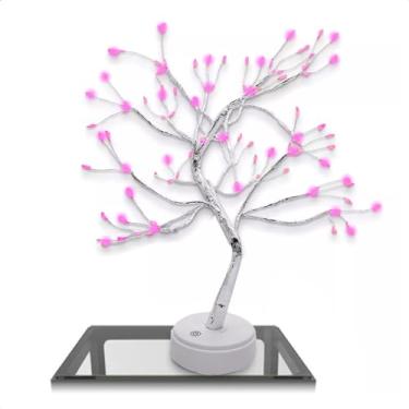 Imagem de Luminária Decorativa Árvore Abajur De Mesa Veneza 108 LEDS Japão Cerejeira 36 LEDS Via USB Ou Pilhas Para Quarto Sala Escritório LINHA DECORAÇÃO PREMIUM (VENEZA)