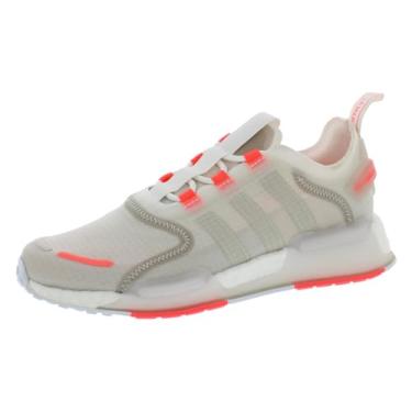 Imagem de adidas Tênis feminino NMD V3 GS, Branco/cinza claro/coral, 20