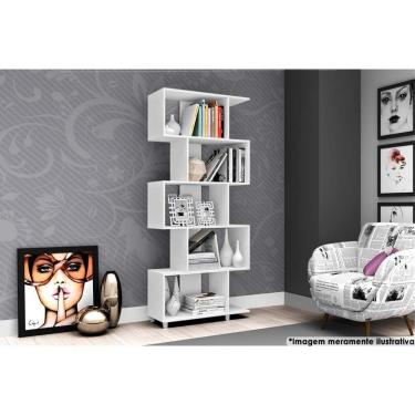 Imagem de Estante Livreiro Casal ESM209 c/ 5 Nichos Branco - Movelbento