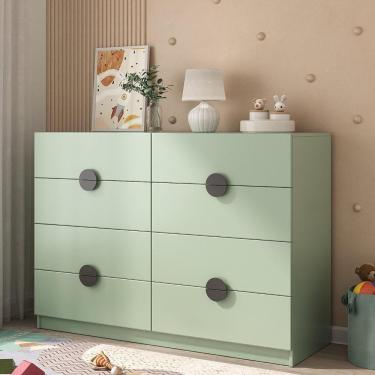Imagem de Cômoda Infantil 8 Gavetas Joy Kids CabeCasa MadeiraMadeira Verde