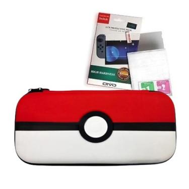 Imagem de Bolsa Bag Case Estojo Edição Poke bola Compatível Console Switch + Película Vidro Switch