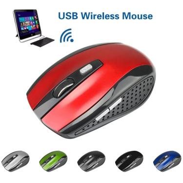 Imagem de Mouse ajustável para jogos sem fio DPI  2.4GHz  6 botões  Mouse óptico para gamer  receptor USB para