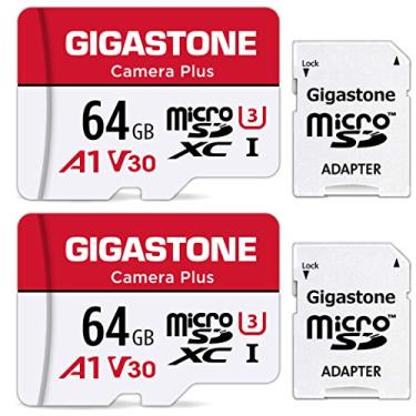 Imagem de Gigastone Cartão Micro SD de 64 GB, 2 unidades com 2 adaptadores SD + 2 mini-capa, câmera Plus, gravação de vídeo 4K, alta velocidade 95 MB/s, compatível com Nintendo-Switch, MicroSDXC UHS-I A1 V30 U3 Classe 10