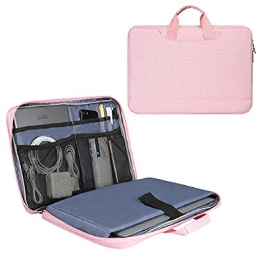 Imagem de Bolsa para laptop de 11,6 a 13 polegadas para mulheres, pasta de viagem com organizador para Lenovo Chromebook C330, MacBook Air 13 A2337 A2179, Acer Chromebook Spin 311, Surface Pro 7/6/5/4 HP Dell Case, rosa