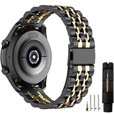 Imagem de EZMVZKU Pulseiras de 22 mm compatíveis com Galaxy Watch 3 de 45 mm/Gear S3, pulseiras de metal de aço inoxidável de ajuste rápido para Garmin Venu 3/2/Forerunner 265/745/Amazfit GTR4/3/2/huawei watch