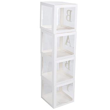 Imagem de Caixas Transparentes para Balões, Caixas de Balões Reutilizáveis ​​de Ampla Aplicação para Festas para Decoração de Festa de Aniversário para Blocos Decorativos de Revelação de