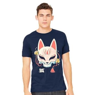 Imagem de TeeFury - Kitsune Skull - Camiseta masculina Kitsune, Preto, XXG