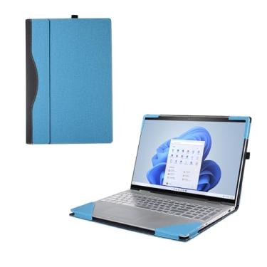 Imagem de RUNMEIJIA Capa para notebook Hp ProBook 450 G10 G9 G8 2023-2021 / ProBook 455 G10 G8 G9 Capa protetora de couro PU 2 em 1 (azul claro)